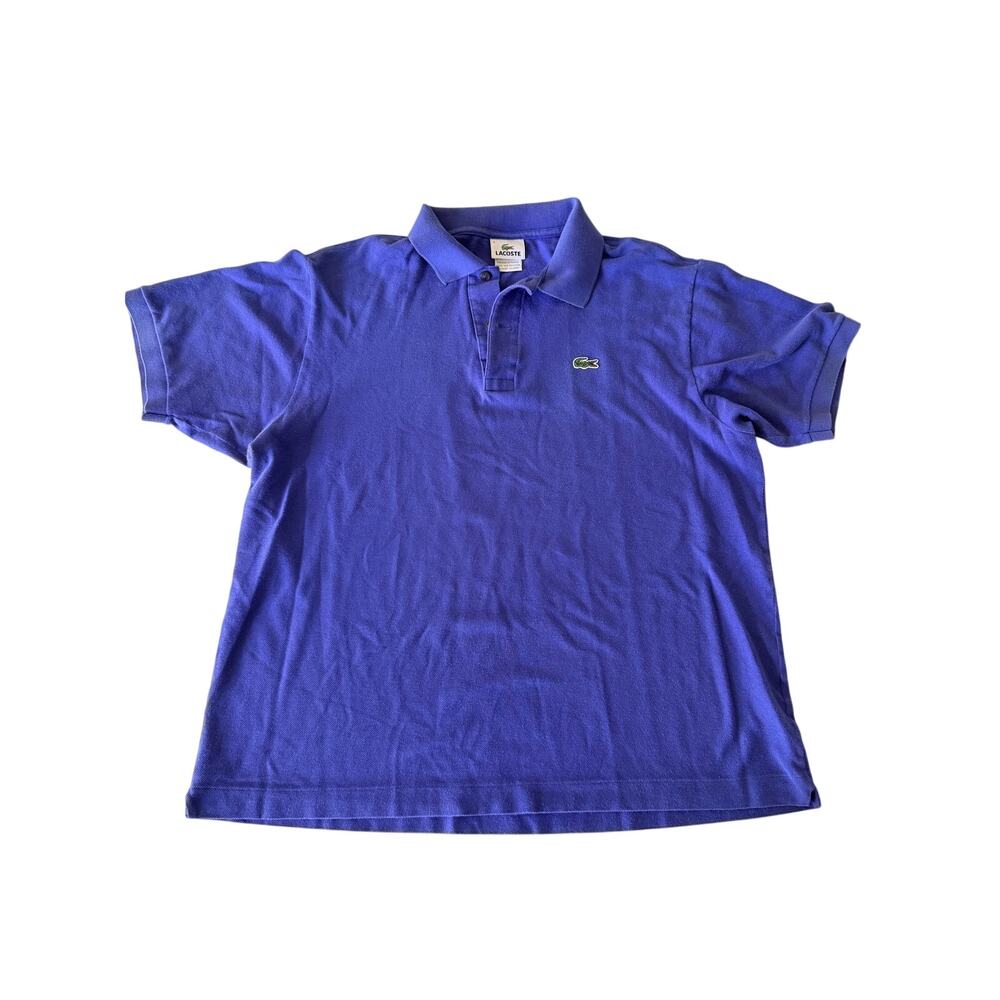 Vintage Lacoste Men's Blue Short Sleeve Polo Shirt - Size 6 or XL